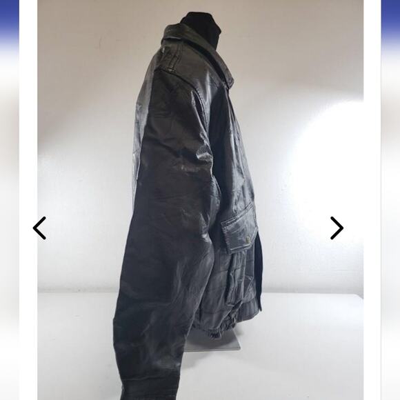 NAPOLINE NWT MENS LEATHER BOMBER JACKET. SIZE XL - Picture 5 of 14
